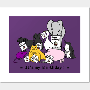 Cute Animals Celebrate Your Birthday Posters and Art